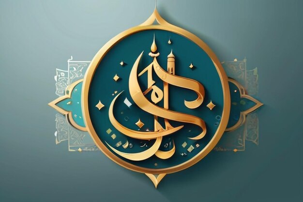 Eid mubarak avec la calligraphie islamique Eid al fitr la calligraphy arabe signifie heureux eid