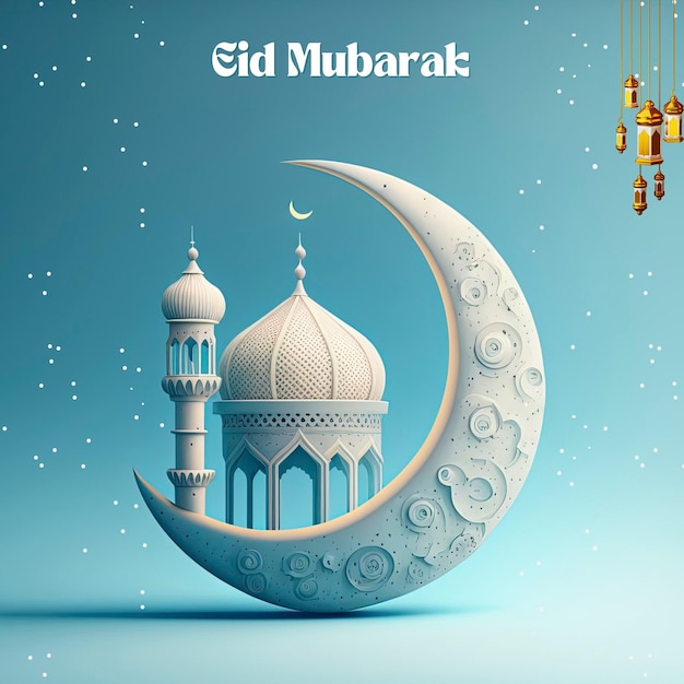 Eid Mubarak modèle d'arrière-plan islamique vecteur illustration