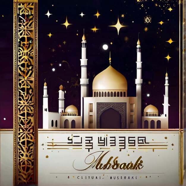 Eid mubarak Ramadan Karim Eid ul fitr Carte d'Aïd pour l'Aïd ul fitr Adha