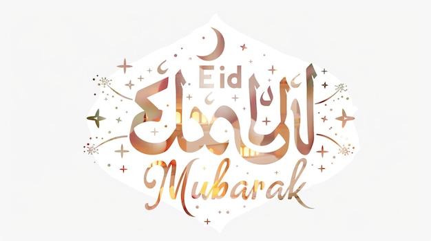 Eid Mubarak typographie 29 simple lowpoly mignon 3D de l'éid al adha Mubarak arrière-plan