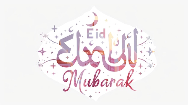 Eid Mubarak typographie 29 simple lowpoly mignon 3D de l'éid al adha Mubarak arrière-plan
