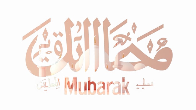 Eid Mubarak typographie 42 simple lowpoly mignon 3D de l'éid al adha Mubarak arrière-plan