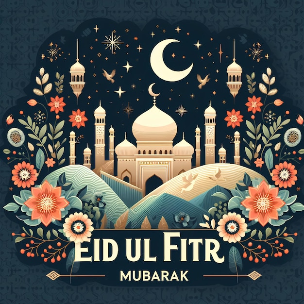 Eid ul Fitr Mubarak élégance graphique arrière-plans exquis pour des célébrations mémorables