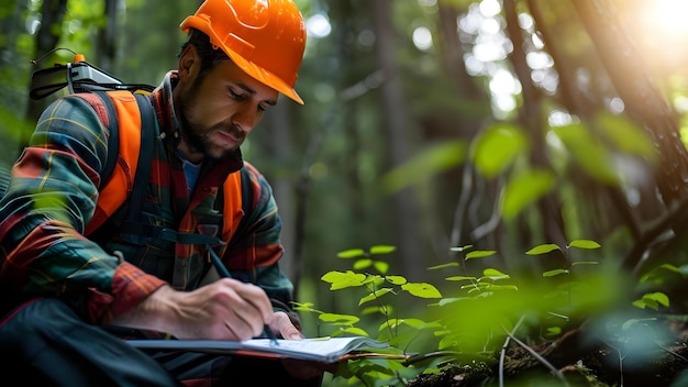 Photo Élaboration de stratégies pour une gestion durable des forêts et la conservation de la faune concept régénération des forêts restauration de l'habitat conservation de la biodiversité pratiques durables d'exploitation forestière