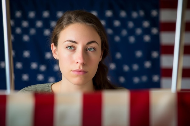 Un électeur américain dans un bureau de vote électoral vote pour le prochain président des États-Unis