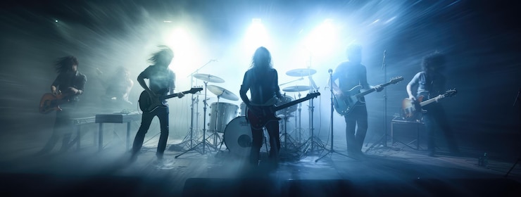 Photo electric night live band se produit en concert