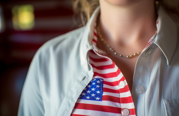 Photo une électrice américaine dans un bureau de vote pour décider du prochain président des états-unis