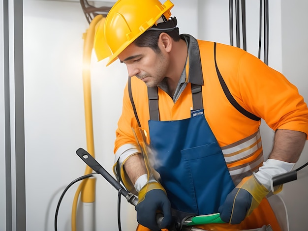 Un électricien en activité