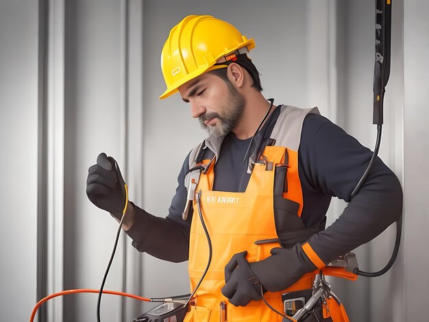 Un électricien en activité