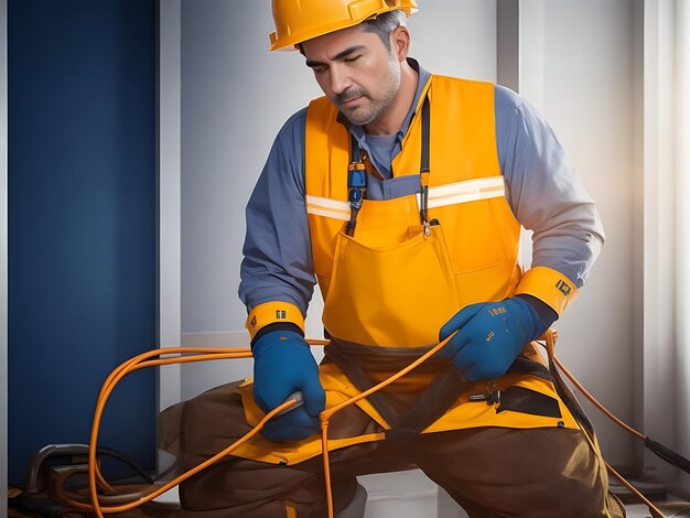 Un électricien en activité