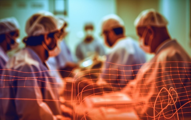 Photo electrocardiogramme dans la salle d'urgence d'une chirurgie hospitalière montrant la fréquence cardiaque du patient