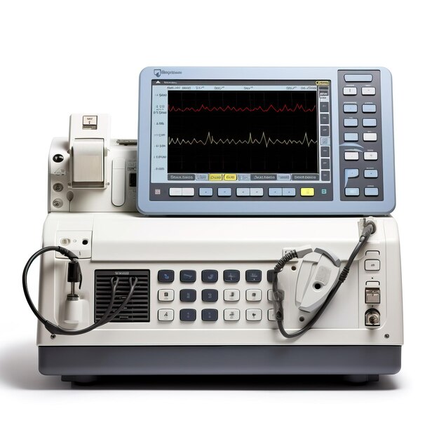 Electrocardiogramme ECG ou ECG Machine isolée sur un awar blanc