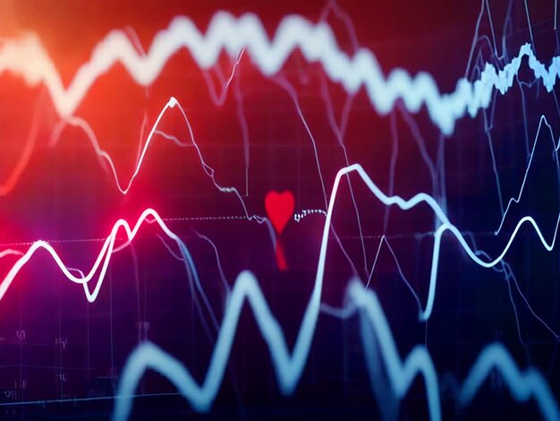 Photo un électrocardiogramme ecg ou un graphique ecg montrant l'activité électrique du cœur au fil du temps