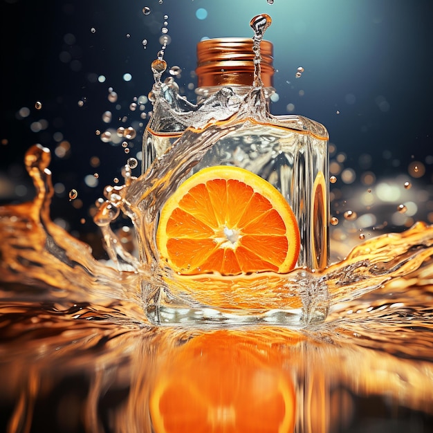 Photo l'élégance claire du cristal d'agrumes dans la symphonie du parfum d'orange