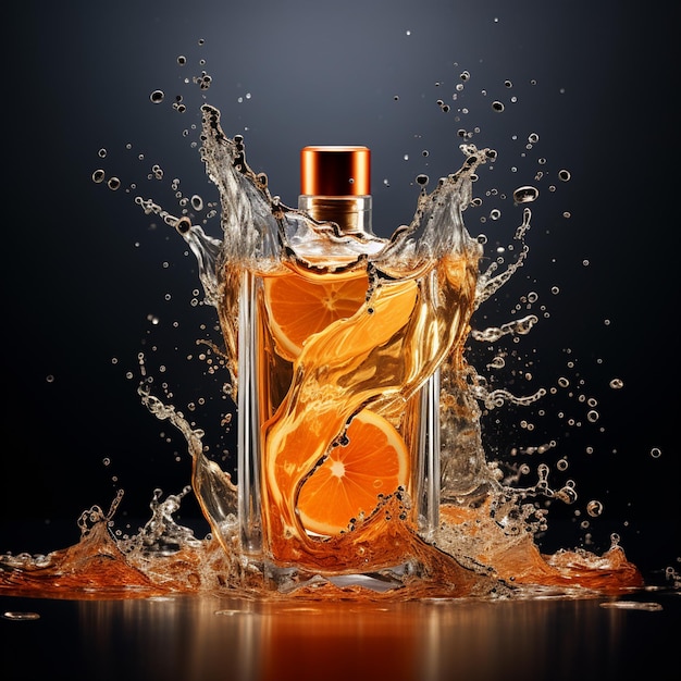 Photo l'élégance claire du cristal d'agrumes dans la symphonie du parfum d'orange