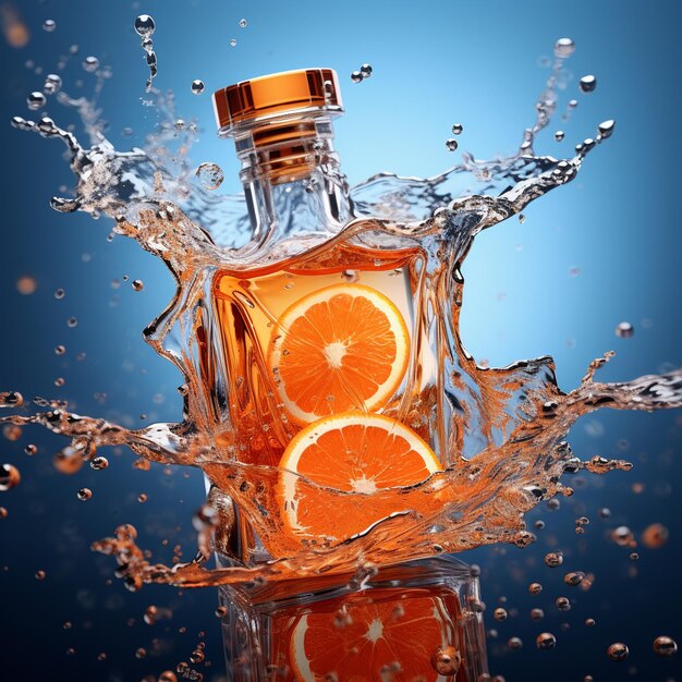 Photo l'élégance claire du cristal d'agrumes dans la symphonie du parfum d'orange