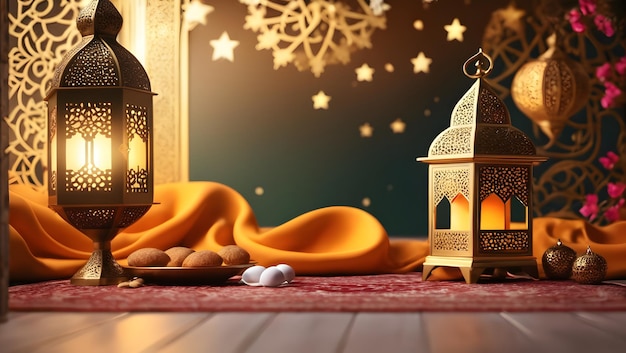 L'élégance dans le fond 3D Premium du Ramadan