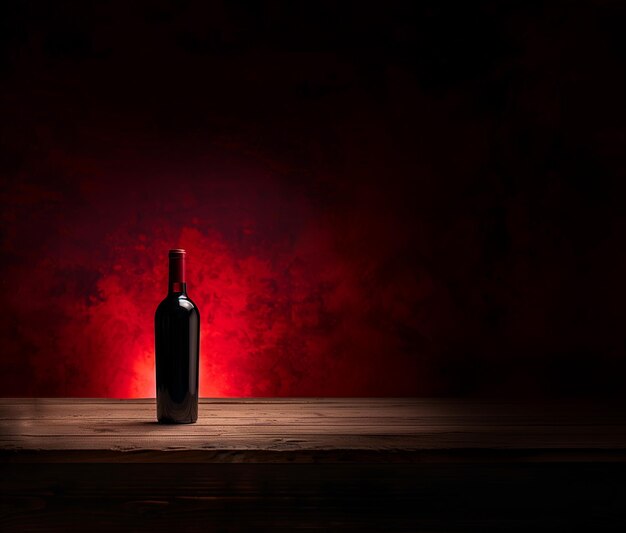 Photo l'élégance dans la présentation classique de la bouteille de vin rouge