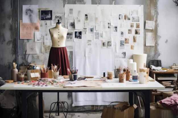 Photo l'élégance derrière les croquis de mode