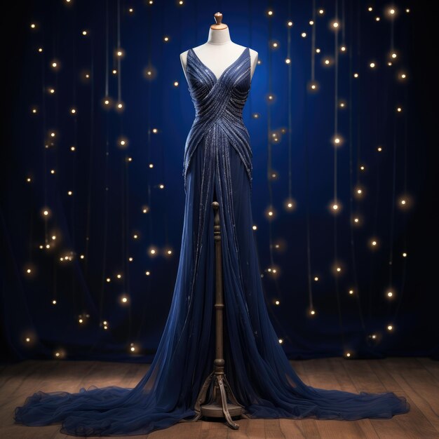 Photo l'élégance a dévoilé un spectacle captivant d'une belle robe de soirée luxueuse ornée de grâce