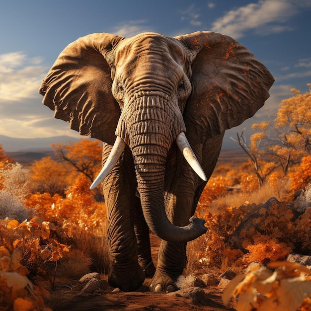 L'élégance des éléphants africains