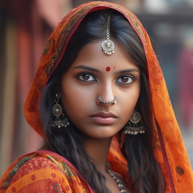 Photo l'élégance est une tapisserie de beauté indienne et de splendeur nuptiale