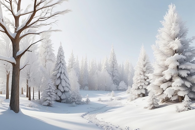 L'élégance glaciale du pays des merveilles d'hiver Mockup avec fond blanc