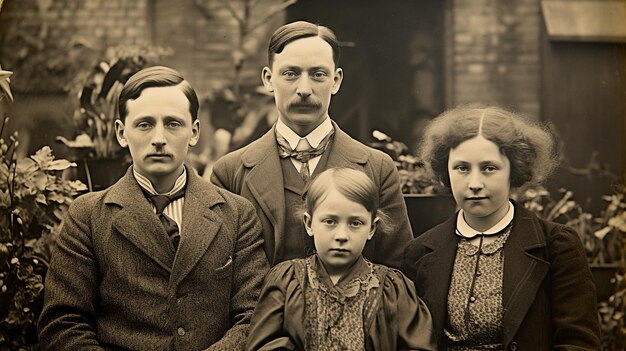 Photo l'élégance intemporelle une photo de famille vintage