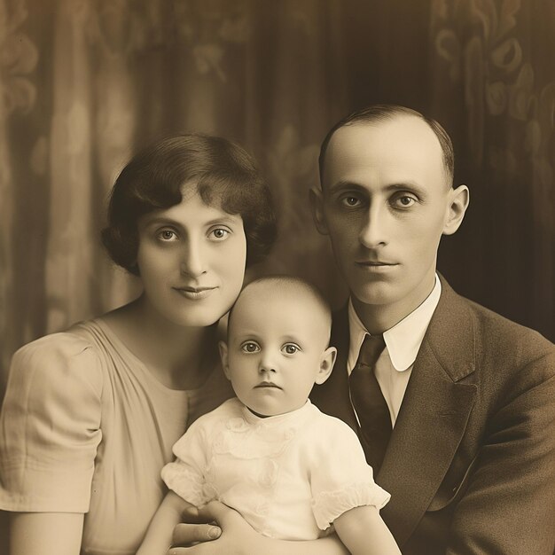 Photo l'élégance intemporelle une photo de famille vintage