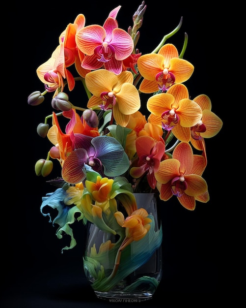 L'élégance de la nature dans une décoration d'orchidée multicolore