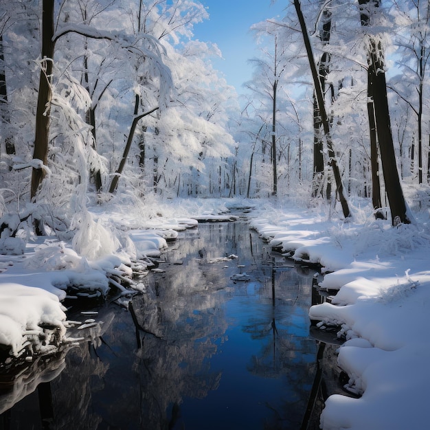 L'élégance refroidie du paysage hivernal Photo