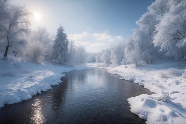 L'élégance de la tempête de neige Le pays des merveilles en superposition réaliste