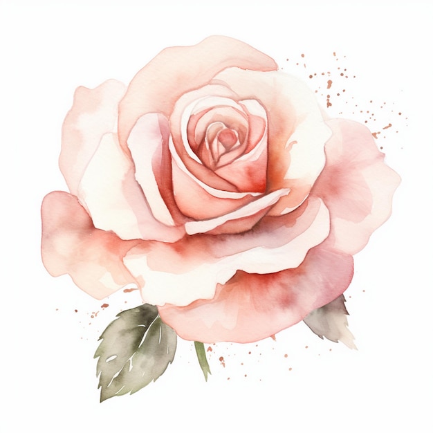 Elegant aquarelle blush rose clipart floraison