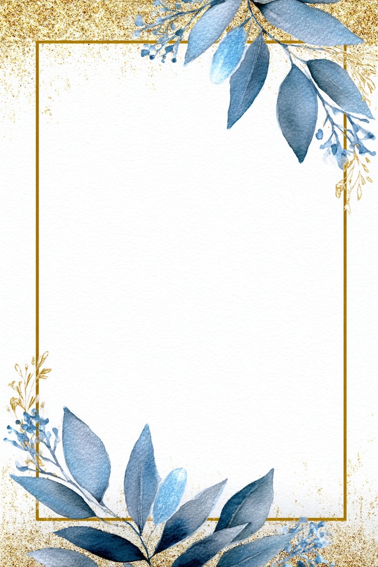 Photo elegant cadre floral à l'aquarelle avec des accents dorés