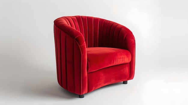 Elegant fauteuil en velours rouge dans un décor minimaliste parfait pour le design d'intérieur moderne confort rencontre style AI