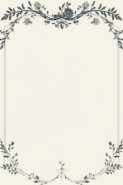 Photo elegant floral frame in black and white