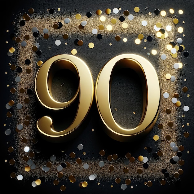 Elegant Golden 90 avec jeu de confetti