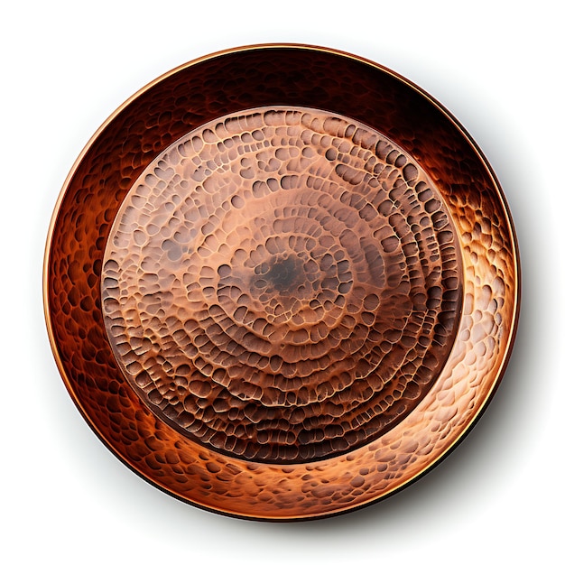 Elegant Plaque de dessert en cuivre Matériau métallique Coupe couleur irrégulière P concept créatif conception d'idée