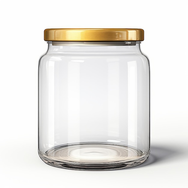 Photo elegant pot en verre transparent avec un couvercle en or de luxe idéal pour la décoration de la maison de classe