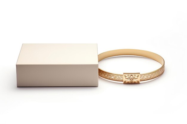 Photo une élégante boîte à bracelets isolée sur un fond blanc