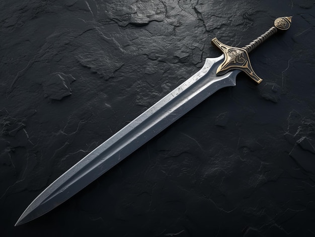 Élégante épée médiévale sur un fond de texture sombre