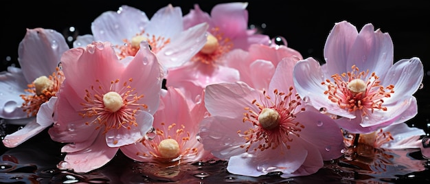 Une élégante grappe de fleurs d'anémone rose