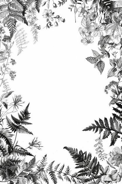 Une élégante illustration botanique en noir et blanc