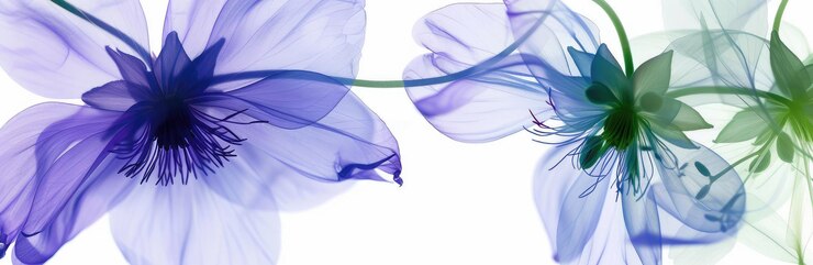 Une élégante vision aux rayons X de la bannière des fleurs en fleurs