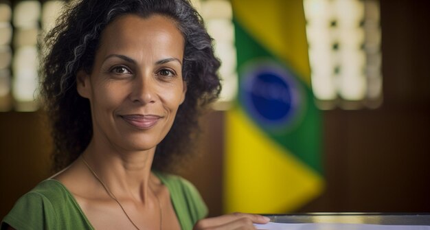 Photo eleitora brasileira em uma secao le vote électoral a été effectué.