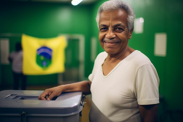 Eleitora brasileira em uma secao Le vote électoral a été effectué.