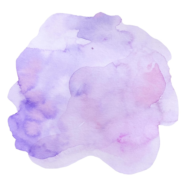 Photo Élément abstrait peint à la main d'une tache violet clair aquarelle pour la conception de mariage et de fête