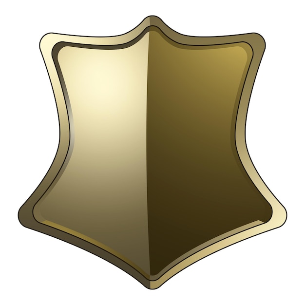 Élément de bouclier baroque doré Png fond transparent