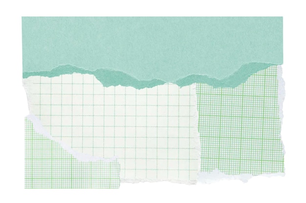 Élément de collage png de papier de grille vert à fond transparent
