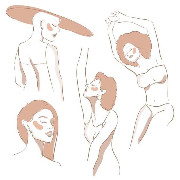 Élément de conception artistique à la ligne féminine beige